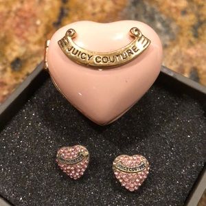Juicy Couture Heart-shaped Rhinestone Studs